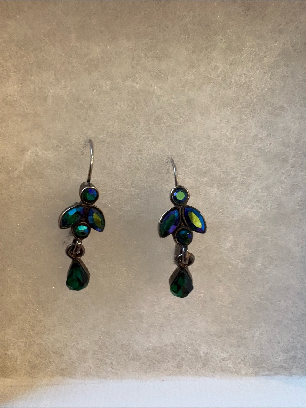 Sorrelli Green Iridescent Teardrop Dangle Earrings